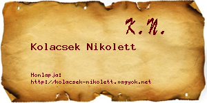 Kolacsek Nikolett névjegykártya