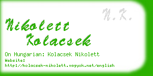 nikolett kolacsek business card